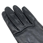Hermes Gloves Kelly Cadena 7 Sizes Leather Black Silver — view 7