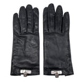 Hermes Gloves Kelly Cadena 7 Sizes Leather Black Silver