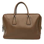 Prada Leather Briefcase Business Brown
