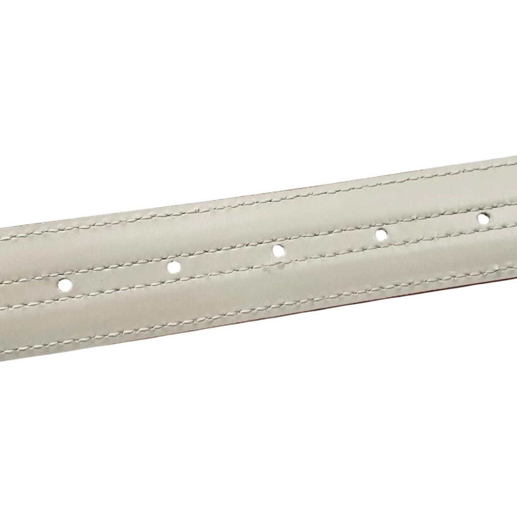 Louis Vuitton Belt Ceinture Pandora Leather Logo Buckle White Beige Gold — view 7