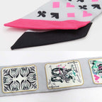 Hermes Twilly Jude Cult Playing Card Pattern Gray Black Pink Multicolor — view 8