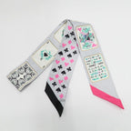 Hermes Twilly Jude Cult Playing Card Pattern Gray Black Pink Multicolor — view 3
