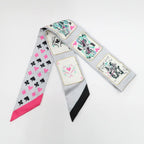 Hermes Twilly Jude Cult Playing Card Pattern Gray Black Pink Multicolor — view 4