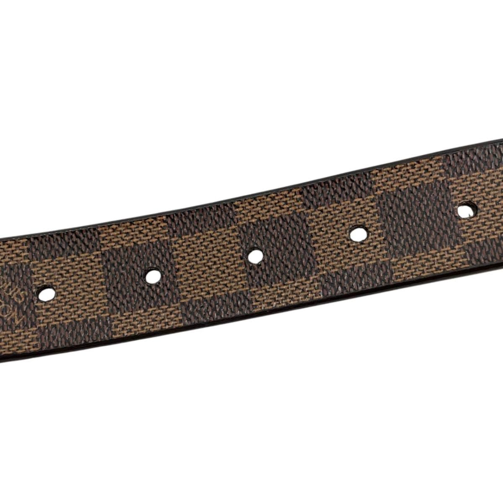 Louis Vuitton Belt Ceinture Carre Damier Ebene Logo Buckle Silver — view 7