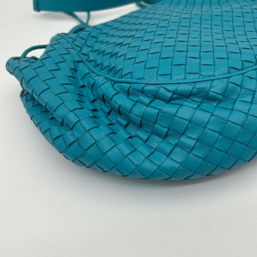 Bottega Veneta Crossbody Shoulder Bag Intrecciato Leather Blue — view 7