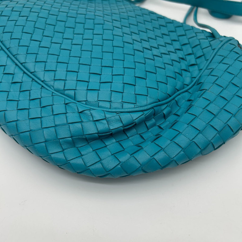 Bottega Veneta Crossbody Shoulder Bag Intrecciato Leather Blue — view 8