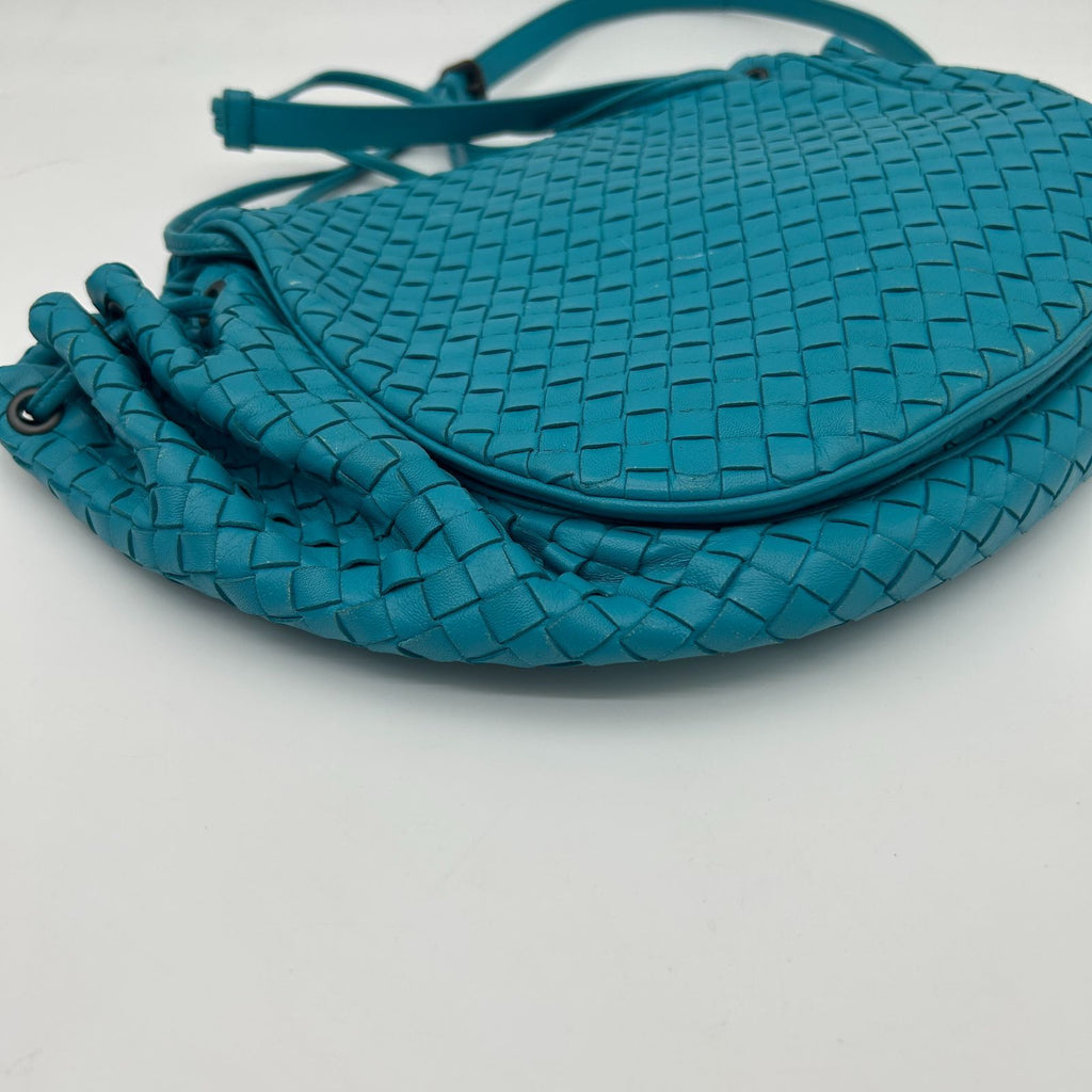 Bottega Veneta Crossbody Shoulder Bag Intrecciato Leather Blue — view 5