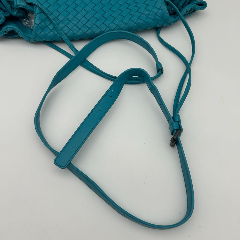 Bottega Veneta Crossbody Shoulder Bag Intrecciato Leather Blue — view 3