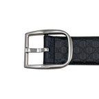 Gucci Belt Micro Guccissima Leather Logo Black Silver — view 3