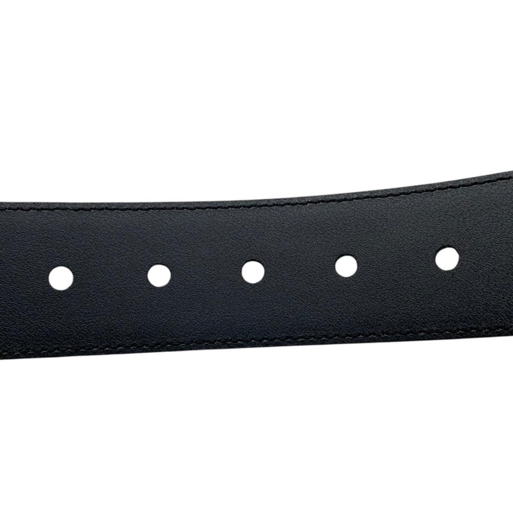 Gucci Belt Micro Guccissima Leather Logo Black Silver — view 7