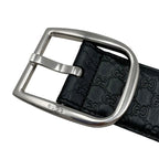 Gucci Belt Micro Guccissima Leather Logo Black Silver — view 5
