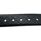 Gucci Belt Micro Guccissima Leather Logo Black Silver — view 6