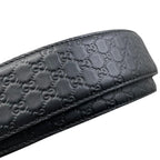 Gucci Belt Micro Guccissima Leather Logo Black Silver — view 8