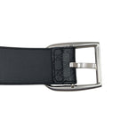 Gucci Belt Micro Guccissima Leather Logo Black Silver — view 4