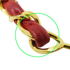Chanel Belt Chain Leather Red Gold CC Logo — view 8