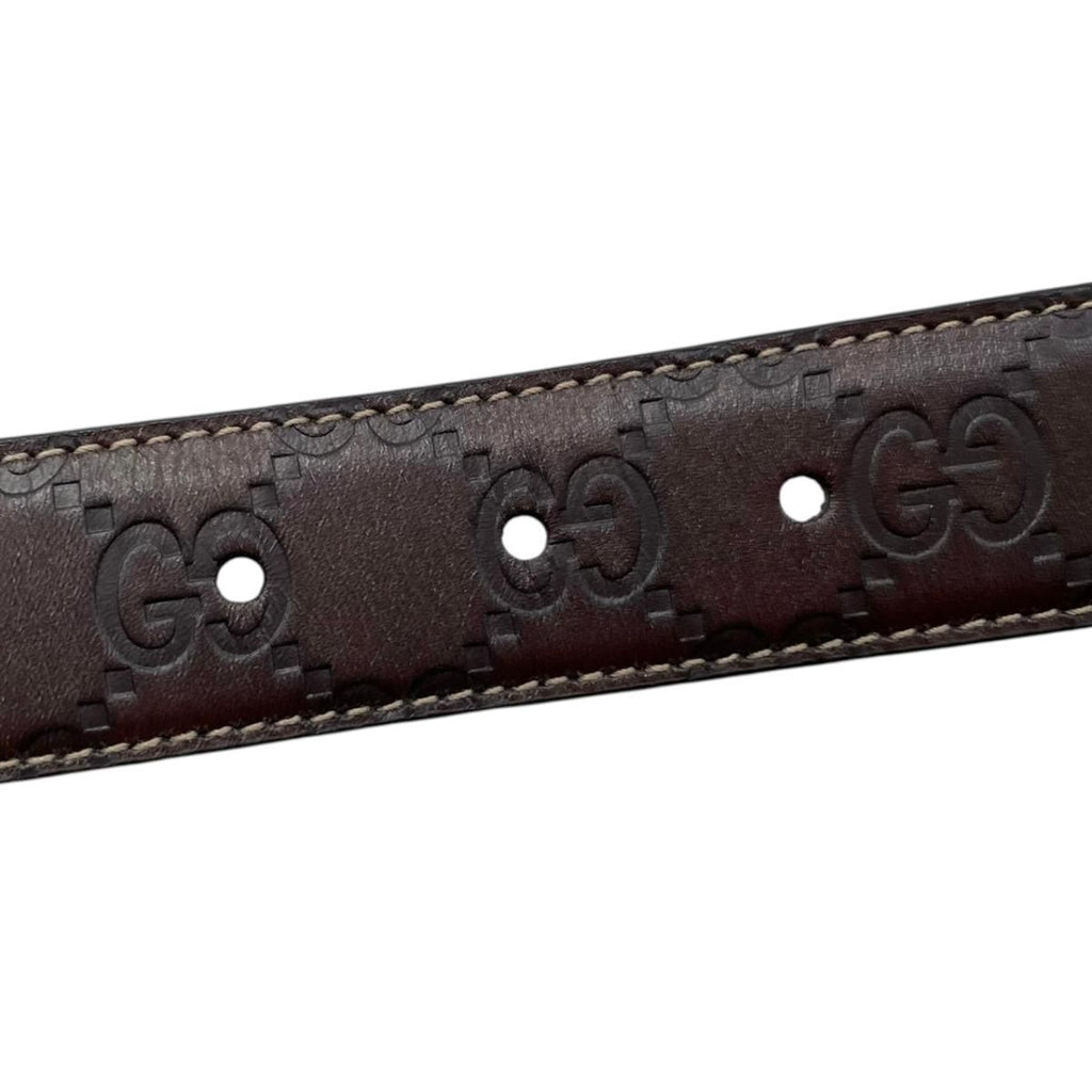 Gucci Belt Shi Marais the Logo Brown Silver — view 6