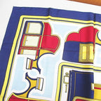 Hermes Carre 90 les Coupe Scarf Large Silk Navy All Over Pattern Logo — view 4