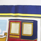 Hermes Carre 90 les Coupe Scarf Large Silk Navy All Over Pattern Logo — view 5