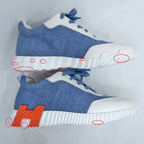 Hermes Bouncing Sneakers 41 Denim Leather Shoes — view 5