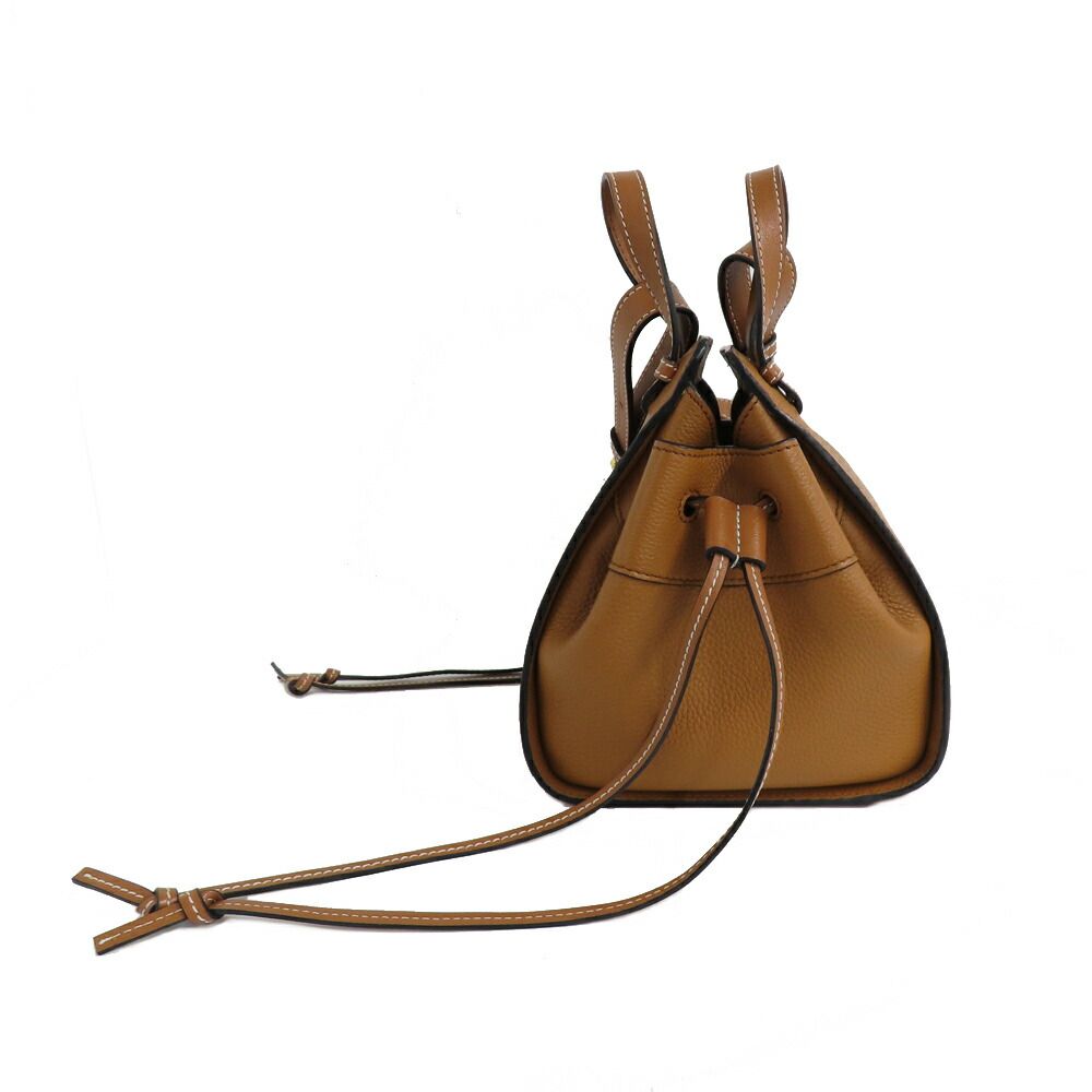 Loewe Hammock Drawstring Mini Shoulder Bag Anagram Brown — view 4