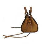 Loewe Hammock Drawstring Mini Shoulder Bag Anagram Brown — view 4