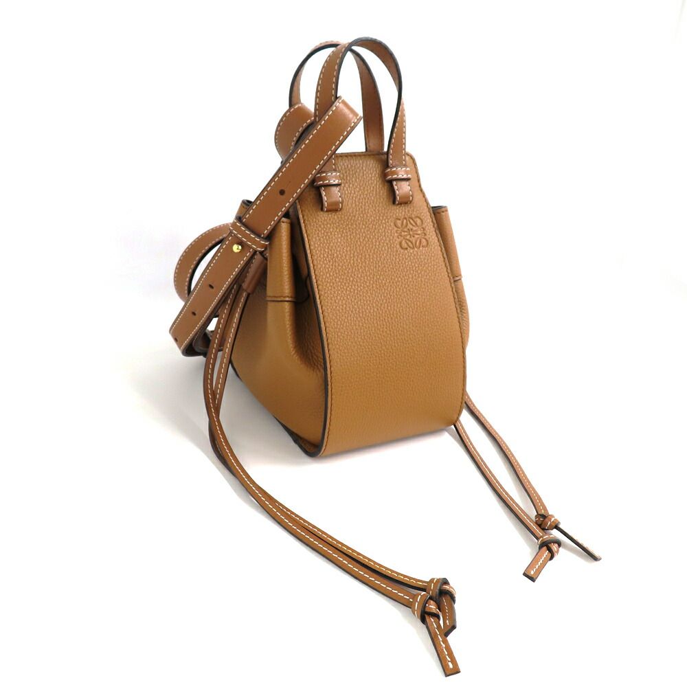 Loewe Hammock Drawstring Mini Shoulder Bag Anagram Brown — view 3