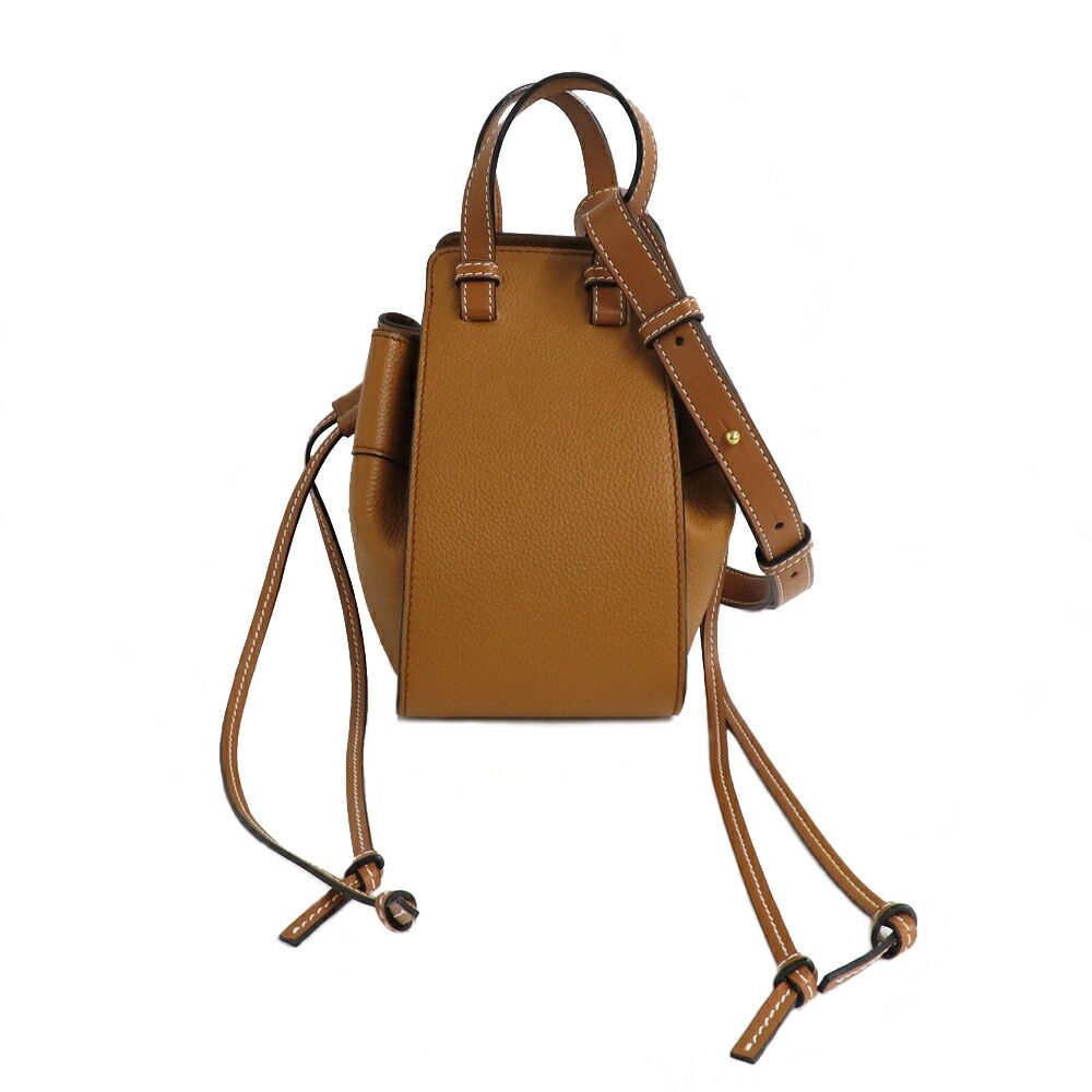 Loewe Hammock Drawstring Mini Shoulder Bag Anagram Brown — view 6