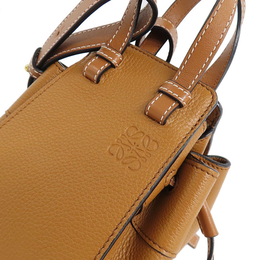 Loewe Hammock Drawstring Mini Shoulder Bag Anagram Brown — view 8