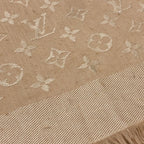 Louis Vuitton Shawl Monogram Dune Silk Beige Scarf — view 3