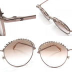 Chanel Sunglasses Faux Pearl Metal Pink Gold Eyewear — view 8