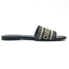 Dior Sandals Dway Slide Embroidery Cotton Jacquard Navy — view 5