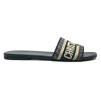 Dior Sandals Dway Slide Embroidery Cotton Jacquard Navy — view 6
