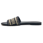 Dior Sandals Dway Slide Embroidery Cotton Jacquard Navy — view 7