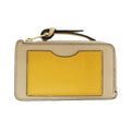 Loewe Ten Card Holder Coin Case Yellow Leather Anagram Logo