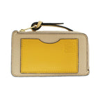 Loewe Ten Card Holder Coin Case Yellow Leather Anagram Logo