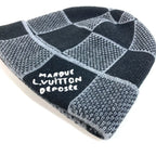 Louis Vuitton Knit Cap Beanie Damier Heritage Wool Black — view 3