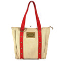 Louis Vuitton Shoulder Bag Cabas MM Canvas Leather Beige