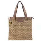 Loewe Shoulder Bag New Line Leather Canvas Brown