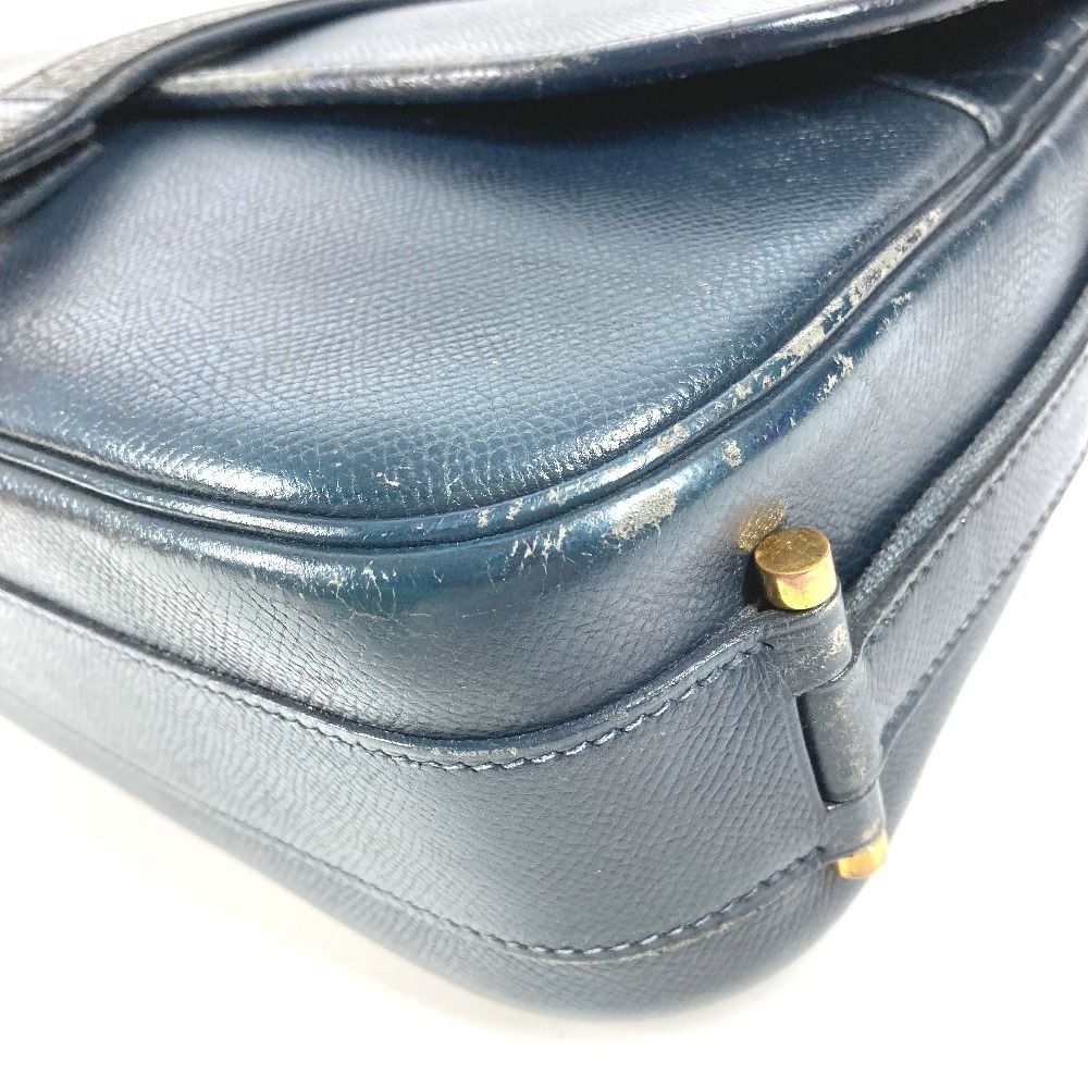 Hermes Shoulder Bag Noumea Leather Navy — view 6