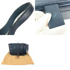 Hermes Shoulder Bag Noumea Leather Navy — view 9
