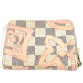 Louis Vuitton Coin Case Zippy Purse Damier Azur Canvas Pink