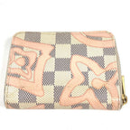 Louis Vuitton Coin Case Zippy Purse Damier Azur Canvas Pink