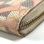 Louis Vuitton Coin Case Zippy Purse Damier Azur Canvas Pink — view 6