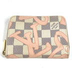 Louis Vuitton Coin Case Zippy Purse Damier Azur Canvas Pink — view 2