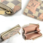 Louis Vuitton Coin Case Zippy Purse Damier Azur Canvas Pink — view 7