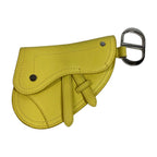 Dior Pouch Saddle CD Logo Charm Leather Yellow