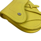 Dior Pouch Saddle CD Logo Charm Leather Yellow — view 5