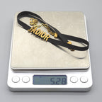 Dior J'adior Logo Choker Necklace 29 35.5 cm Gold — view 6