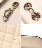 Chanel Chain Shoulder Bag Double Silver Chocolate — view 7