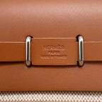 Hermes Shoulder Bag Herbag Zip Mini Ecru Fauve Silver Toile Ash Vache Hunter — view 6